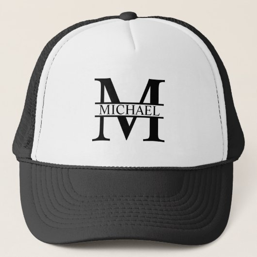 Gepersonaliseerd monogram en naam trucker pet (Voorkant)
