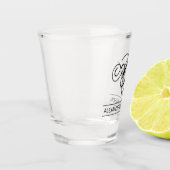 Gepersonaliseerd monogram en naam warm glas (Links)