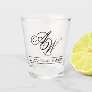 Gepersonaliseerd monogram en naam warm glas