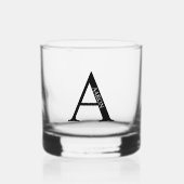 Gepersonaliseerd monogram en naam whisky glas (Voorkant)
