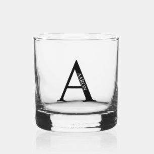 Gepersonaliseerd monogram en naam whisky glas