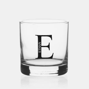 Gepersonaliseerd monogram en naam whisky glas