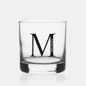 Gepersonaliseerd monogram en naam whisky glas (Voorkant)