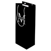 Gepersonaliseerd monogram en naam wijn cadeautas (Voorkant Gekanteld)