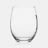 Gepersonaliseerd monogram en naam wijnglas zonder voet (Rechts)