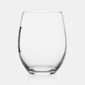 Gepersonaliseerd monogram en naam wijnglas zonder voet (Links)