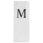 Gepersonaliseerd monogram en naam wijnsteenzak wijn cadeautas (Voorkant)