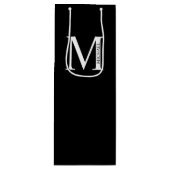 Gepersonaliseerd monogram en naam wijnsteenzak wijn cadeautas (Voorkant)