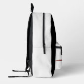 Gepersonaliseerd monogram en naam wit grijs rood bedrukte rugzak (Links)