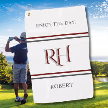 Gepersonaliseerd monogram en naam wit grijs rood