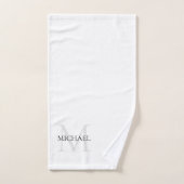 Gepersonaliseerd Monogram en Naam Wit Handdoek (Handdoek)