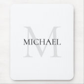 Gepersonaliseerd Monogram en Naam Wit Muismat (Voorkant)