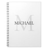 Gepersonaliseerd Monogram en Naam Wit Notitieboek (Voorkant)