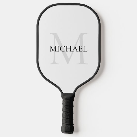 Gepersonaliseerd Monogram en Naam Wit Pickleball Paddle (Achterkant)