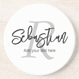 Gepersonaliseerd monogram en naam zandsteen onderzetter