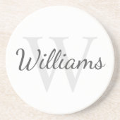 Gepersonaliseerd monogram en naam zandsteen onderzetter (Voorkant)