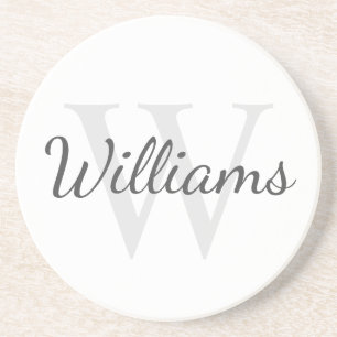 Gepersonaliseerd monogram en naam zandsteen onderzetter