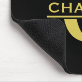 Gepersonaliseerd monogram en naam zwart en goud muismat (Hoek)