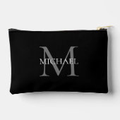 Gepersonaliseerd monogram en naam zwart etui (Achterkant)