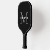 Gepersonaliseerd monogram en naam zwart pickleball paddle (Links)