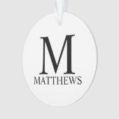 Gepersonaliseerd monogram en naamplaatje ornament (voorkant)