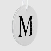 Gepersonaliseerd monogram en naamplaatje ornament (voorkant)