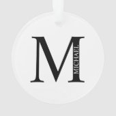 Gepersonaliseerd monogram en naamplaatje ornament (achterkant)