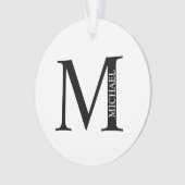 Gepersonaliseerd monogram en naamplaatje ornament (voorkant)