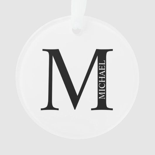 Gepersonaliseerd monogram en naamplaatje ornament (voorkant)