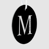 Gepersonaliseerd monogram en naamplaatje ornament (voorkant)