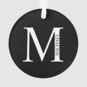 Gepersonaliseerd monogram en naamplaatje ornament (achterkant)