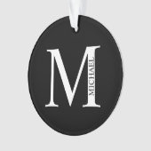 Gepersonaliseerd monogram en naamplaatje ornament (voorkant)