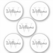 Gepersonaliseerd monogram en naamsticker sticker (Voorkant)