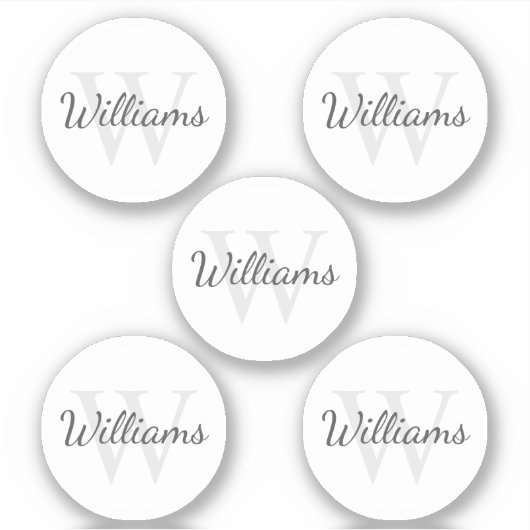 Gepersonaliseerd monogram en naamsticker sticker (Voorkant)