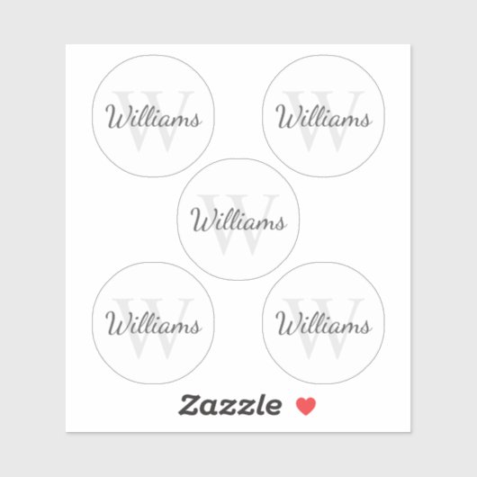 Gepersonaliseerd monogram en naamsticker sticker (Vel)