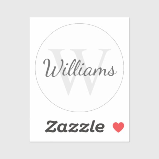 Gepersonaliseerd monogram en naamsticker sticker (Vel)