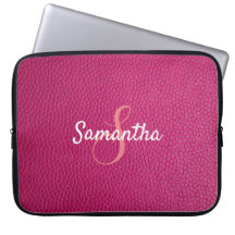 Gepersonaliseerd monogram en Roze leder