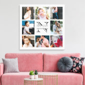 Gepersonaliseerd Monogram Familie 8 Fotocollage Canvas Afdruk (Insitu (Woonkamer))