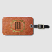 Gepersonaliseerd monogram Faux leder Bagagelabel (Voorkant (horizontaal))