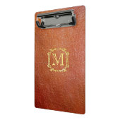 Gepersonaliseerd monogram Faux leder Mini Klembord (Angled2)