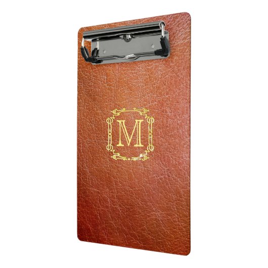 Gepersonaliseerd monogram Faux leder Mini Klembord (Angled2)