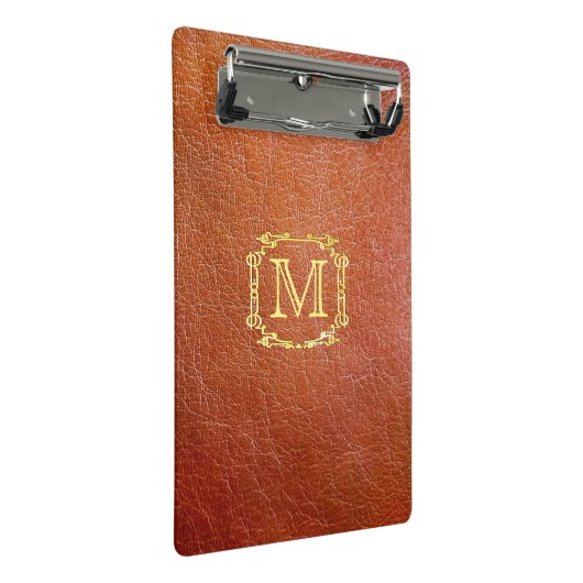 Gepersonaliseerd monogram Faux leder Mini Klembord (Schuin)