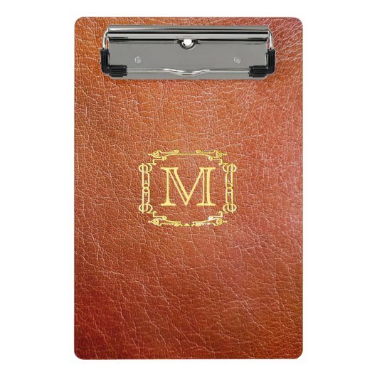 Gepersonaliseerd monogram Faux leder Mini Klembord (Voorkant)