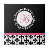 Gepersonaliseerd monogram Fleur de Lis Tegeltje (Voorkant)