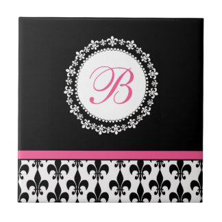 Gepersonaliseerd monogram Fleur de Lis Tegeltje