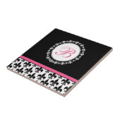 Gepersonaliseerd monogram Fleur de Lis Tegeltje (Zijkant)