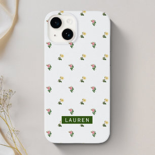  gepersonaliseerd monogram Floral Case-Mate iPhone 14 Hoesje