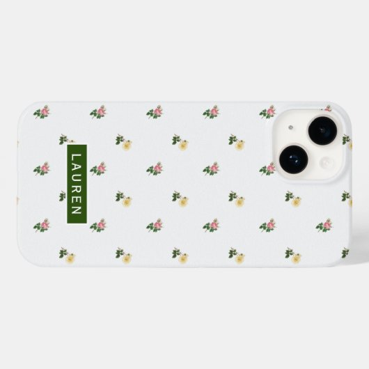 gepersonaliseerd monogram Floral Case-Mate iPhone Case (Achterkant (horizontaal))
