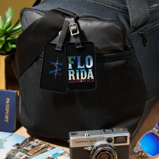 Gepersonaliseerd Monogram Florida, Miami Beach Bagagelabel