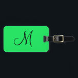 Gepersonaliseerd monogram fluorescerend geel bagagelabel<br><div class="desc">Dit ontwerp werd gecreeerd door digitale kunst. Het kan worden gepersonaliseerd door de aanpassingsknoop te klikken en de kleur te veranderen, een naam, initialen of uw favoriete woorden toe te voegen. Neem contact met me op colorflowcreations@gmail.com als je dit ontwerp op een ander product wilt gebruiken. Koop mijn oorspronkelijke abstracte...</div>